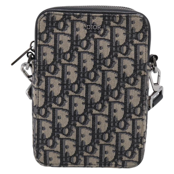 Christian Dior Trotter Canvas Oblique Messenger Pouch Bag Navy Auth 216266V