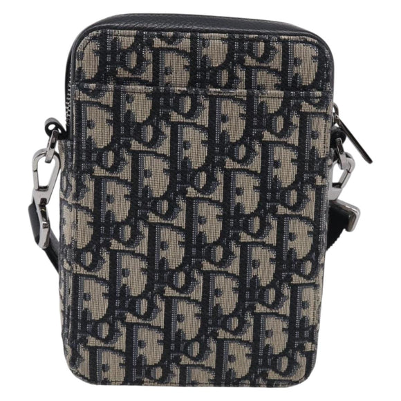 Christian Dior Trotter Canvas Oblique Messenger Pouch Bag Navy Auth 216266V