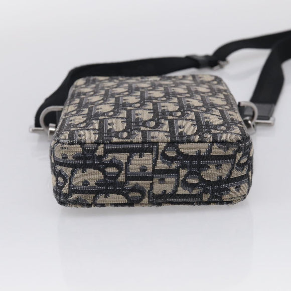Christian Dior Trotter Canvas Oblique Messenger Pouch Bag Navy Auth 216266V