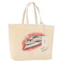 CHANEL Mobile Art Pavilion Tote Bag Coated Canvas Ivory Silver CC Auth 216269-1