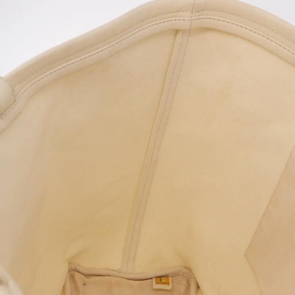 CHANEL Mobile Art Pavilion Tote Bag Coated Canvas Ivory Silver CC Auth 216269