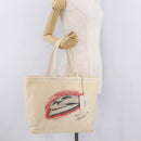 CHANEL Mobile Art Pavilion Tote Bag Coated Canvas Ivory Silver CC Auth 216269-24