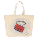 CHANEL Mobile Art Pavilion Tote Bag Coated Canvas Ivory Silver CC Auth 216269-3