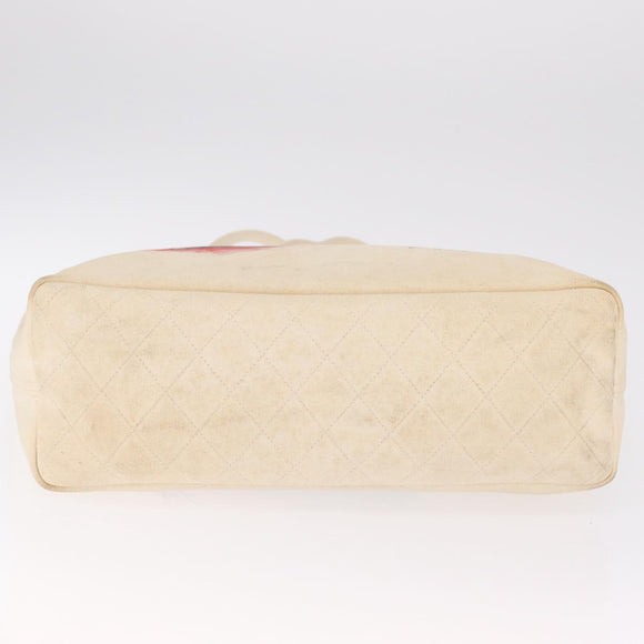CHANEL Mobile Art Pavilion Tote Bag Coated Canvas Ivory Silver CC Auth 216269