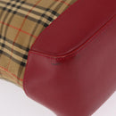 BURBERRY Nova Check Shoulder Bag Canvas Beige Gold Auth 216286A-11