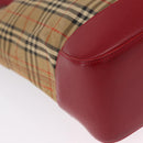 BURBERRY Nova Check Shoulder Bag Canvas Beige Gold Auth 216286A-13