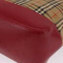 BURBERRY Nova Check Shoulder Bag Canvas Beige Gold Auth 216286A-14
