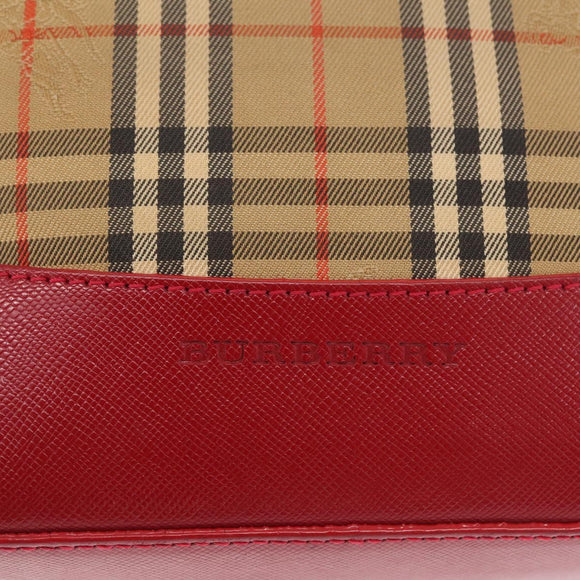 BURBERRY Nova Check Shoulder Bag Canvas Beige Gold Auth 216286A