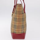 BURBERRY Nova Check Shoulder Bag Canvas Beige Gold Auth 216286A-4