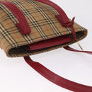 BURBERRY Nova Check Shoulder Bag Canvas Beige Gold Auth 216286A-6
