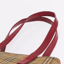 BURBERRY Nova Check Shoulder Bag Canvas Beige Gold Auth 216286A-9