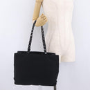 Salvatore Ferragamo Vala Tote Bag Canvas Black Silver Auth 216287A-25