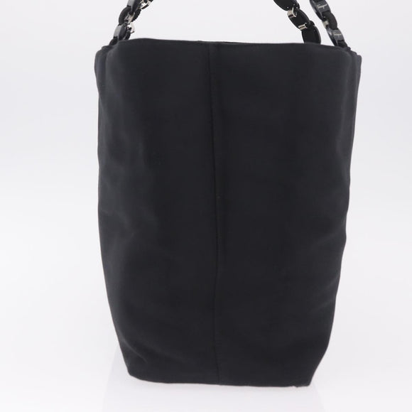 Salvatore Ferragamo Vala Tote Bag Canvas Black Silver Auth 216287A
