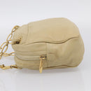 LOEWE Shoulder Bag Leather Beige Gold Auth 216289-4