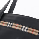 Burberrys Tote Bag Leather Black Silver Auth 216296A-14