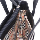 Burberrys Tote Bag Leather Black Silver Auth 216296A-17