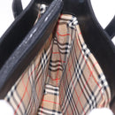 Burberrys Tote Bag Leather Black Silver Auth 216296A-20