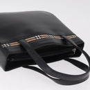 Burberrys Tote Bag Leather Black Silver Auth 216296A-6