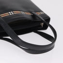 Burberrys Tote Bag Leather Black Silver Auth 216296A-7