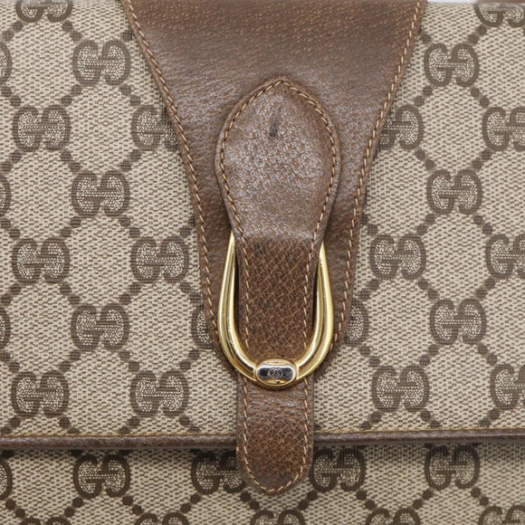 GUCCI GG Supreme Shoulder Bag PVC Beige Gold 904 02 050 Auth 216297