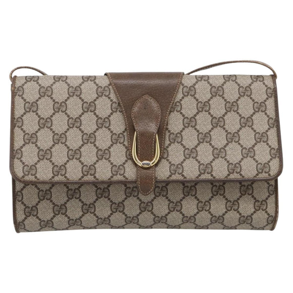 GUCCI GG Supreme Shoulder Bag PVC Beige Gold 904 02 050 Auth 216297