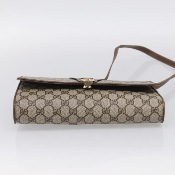 GUCCI GG Supreme Shoulder Bag PVC Beige Gold 904 02 050 Auth 216297