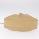 LOEWE Hand Bag Leather Beige Gold Auth 216303-10