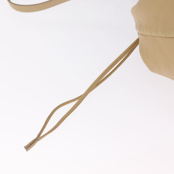 LOEWE Hand Bag Leather Beige Gold Auth 216303