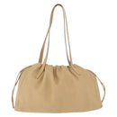 LOEWE Hand Bag Leather Beige Gold Auth 216303-2