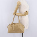 LOEWE Hand Bag Leather Beige Gold Auth 216303-24