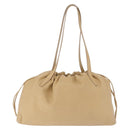 LOEWE Hand Bag Leather Beige Gold Auth 216303-3