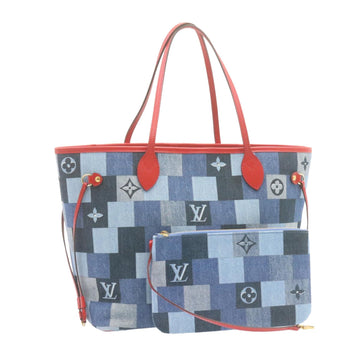 LOUIS VUITTON Monogram Denim Neverfull MM Tote Bag Blue M44981 LV Auth 22325SM