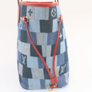LOUIS VUITTON Monogram Denim Neverfull MM Tragetasche Blau M44981 LV Auth 22325SM-4
