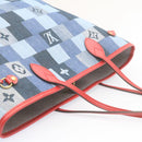 LOUIS VUITTON Monogram Denim Neverfull MM Tragetasche Blau M44981 LV Auth 22325SM-6