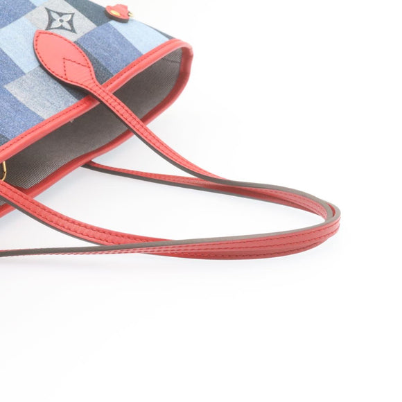 LOUIS VUITTON Monogram Denim Neverfull MM Tote Bag Blue M44981 LV Auth 22325SM