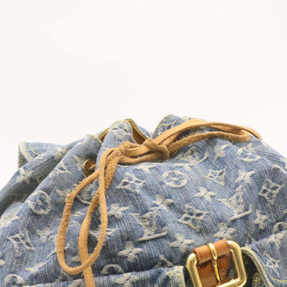 LOUIS VUITTON Monogram Denim Sac a Dos GM Backpack Blue M95056 LV Auth 23405V
