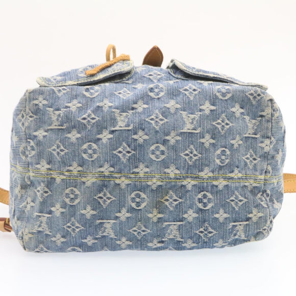 LOUIS VUITTON Monogram Denim Sac a Dos GM Backpack Blue M95056 LV Auth 23405V