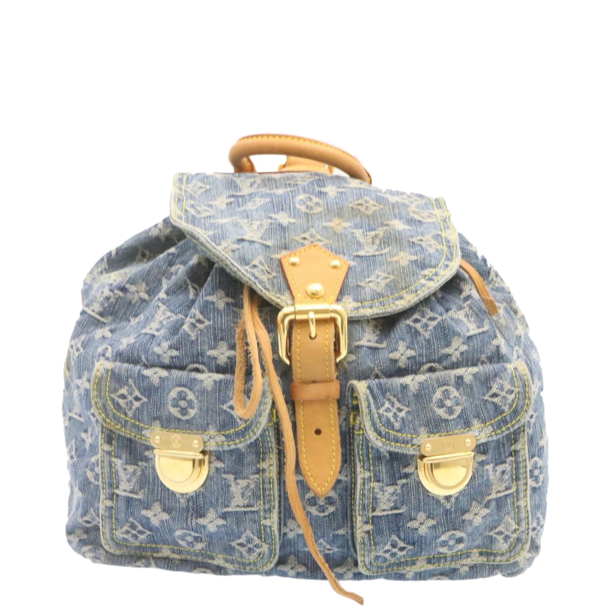 LOUIS VUITTON Monogram Denim Sac a Dos GM Backpack Blue M95056 LV Auth