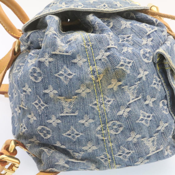 LOUIS VUITTON Monogram Denim Sac a Dos GM Backpack Blue M95056 LV Auth 23405V