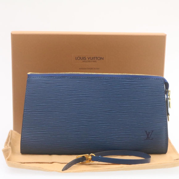 LOUIS VUITTON Epi Pochette Accessoires Pouch Blue M52945 LV Auth 23568AV