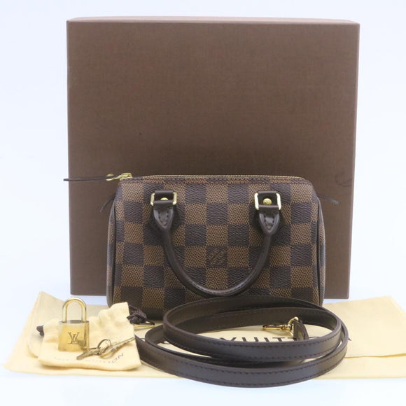 LOUIS VUITTON Damier Ebene Mini Speedy Hand Bag M41534 LV Auth 25202SM