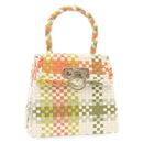 Salvatore Ferragamo INTRECCIATO Gancini Hand Bag Multicolor Auth 25306V-1