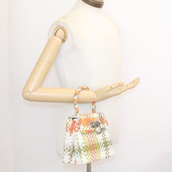 Salvatore Ferragamo INTRECCIATO Gancini Hand Bag Multicolor Auth 25306V