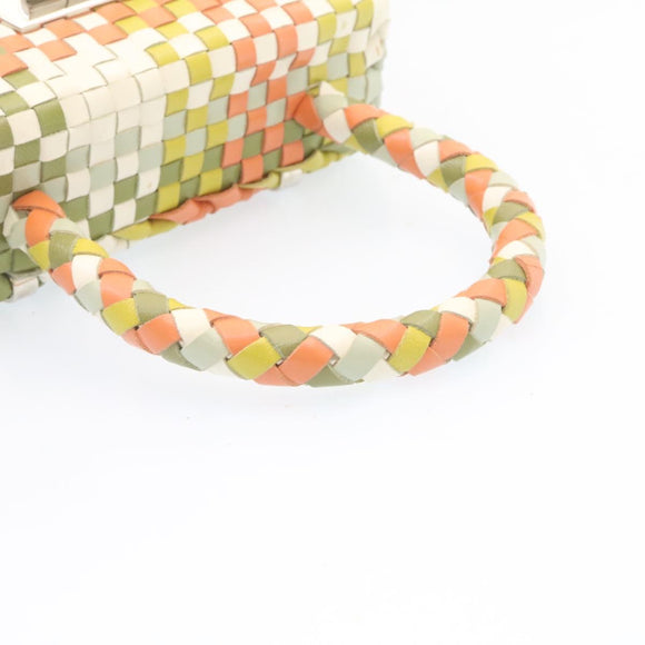 Salvatore Ferragamo INTRECCIATO Gancini Hand Bag Multicolor Auth 25306V