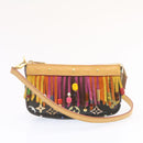 LOUIS VUITTON Monogram Multicolor Bucket Frange ToteBag Black M40110 Auth 25649S-11