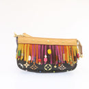 LOUIS VUITTON Monogram Multicolor Bucket Frange ToteBag Black M40110 Auth 25649S-26