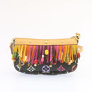 LOUIS VUITTON Monogram Multicolor Bucket Frange ToteBag Black M40110 Auth 25649S-27