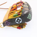 LOUIS VUITTON Monogram Multicolor Bucket Frange ToteBag Black M40110 Auth 25649S-28