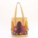 LOUIS VUITTON Monogram Multicolor Bucket Frange ToteBag Black M40110 Auth 25649S-13