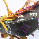 LOUIS VUITTON Monogram Multicolor Bucket Frange ToteBag Black M40110 Auth 25649S-35